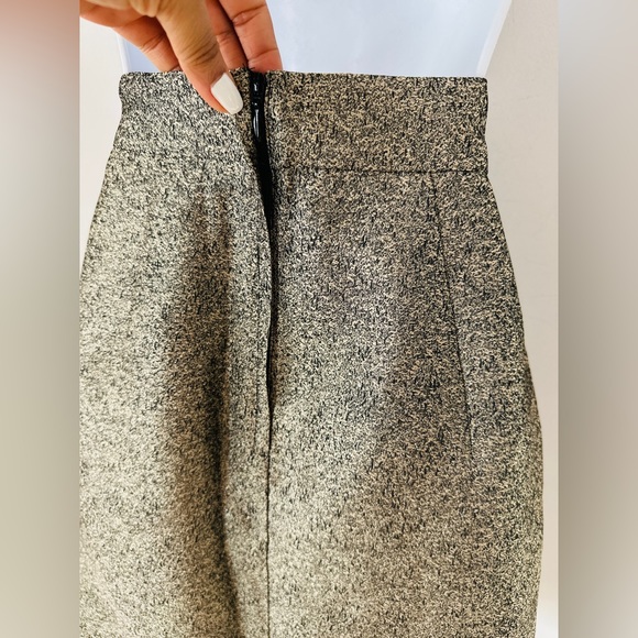 H&M Pewter & Black Metallic Pencil Skirt With Pockets Size 8 - Picture 6 of 8